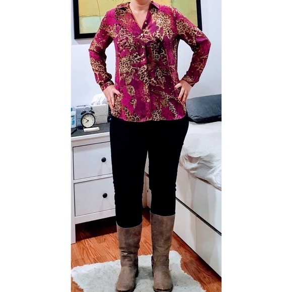 💕CHICO'S💕 Animal Print Button Down Blouse - Picture 1 of 8